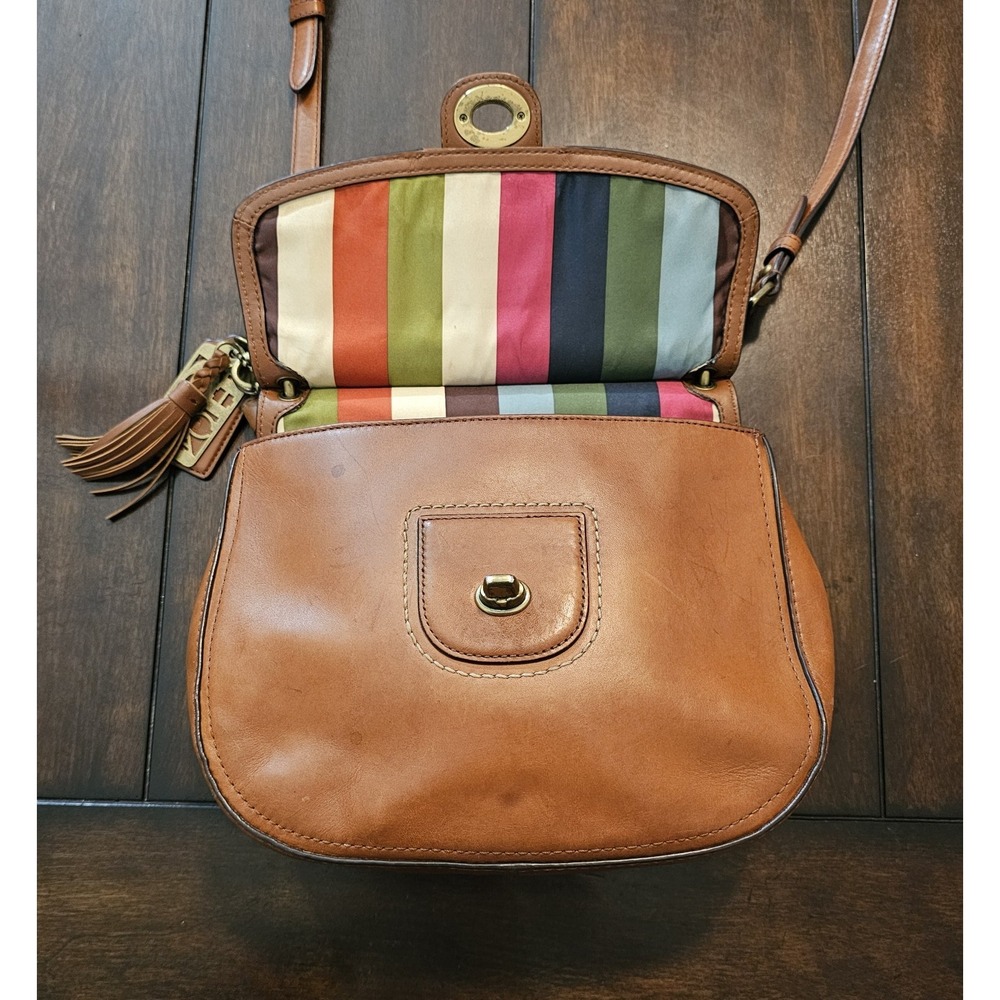 Coach Legacy Willis Brown Leather Crossbody Satchel Bag Turn Lock 19132 - Picture 6 of 11